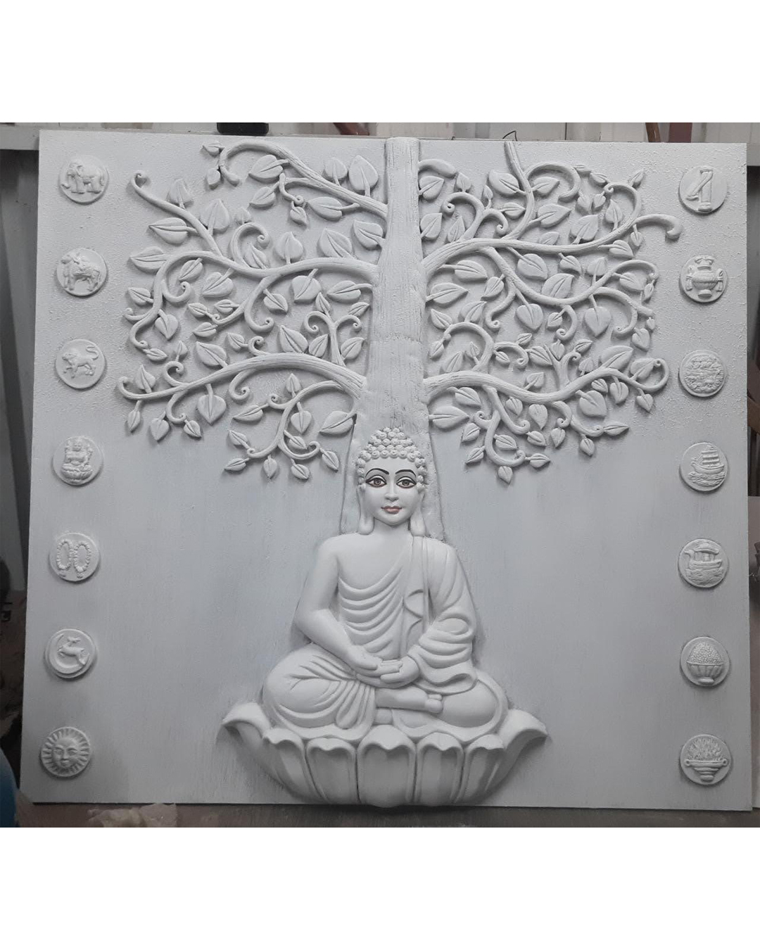 Riddhi Siddhi Art Creations - Minimalist Engraved Jain Vani Scripture Mural